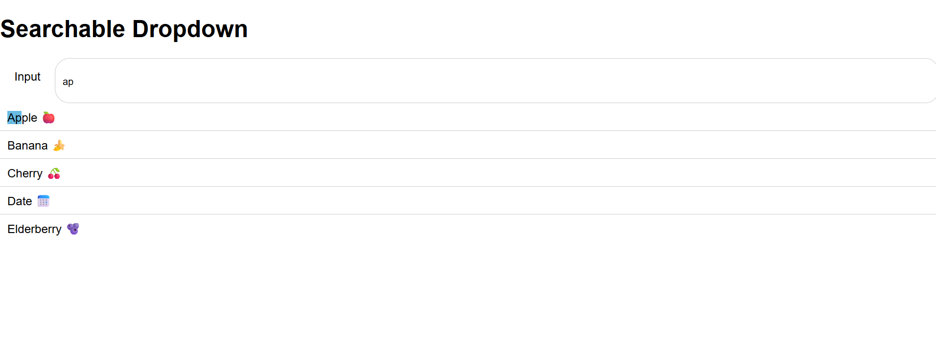 Searchable Dropdown
